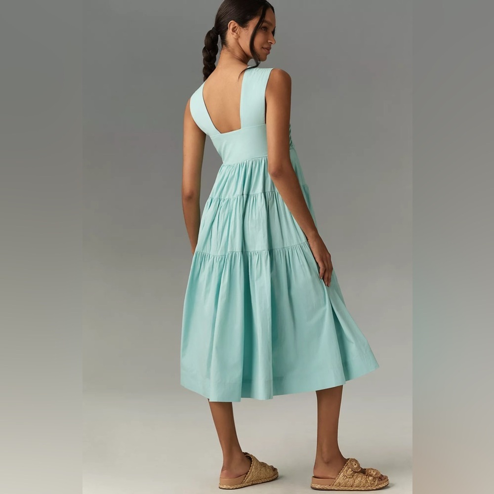 Anthropologie The Helena Square-Neck Tiered Midi Dress - Picture 2 of 10